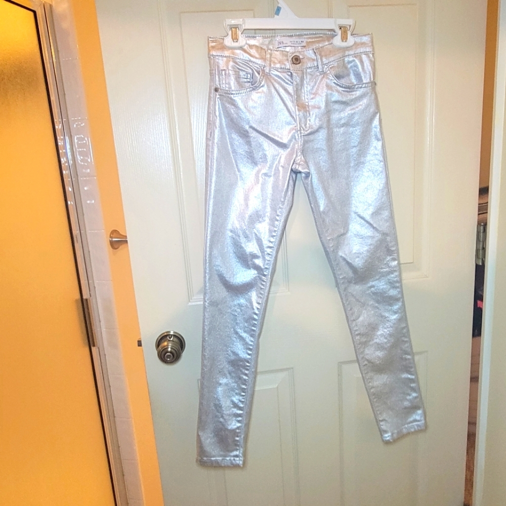Zara Kids Silver Jean's Made In Turkey, Size 11-12